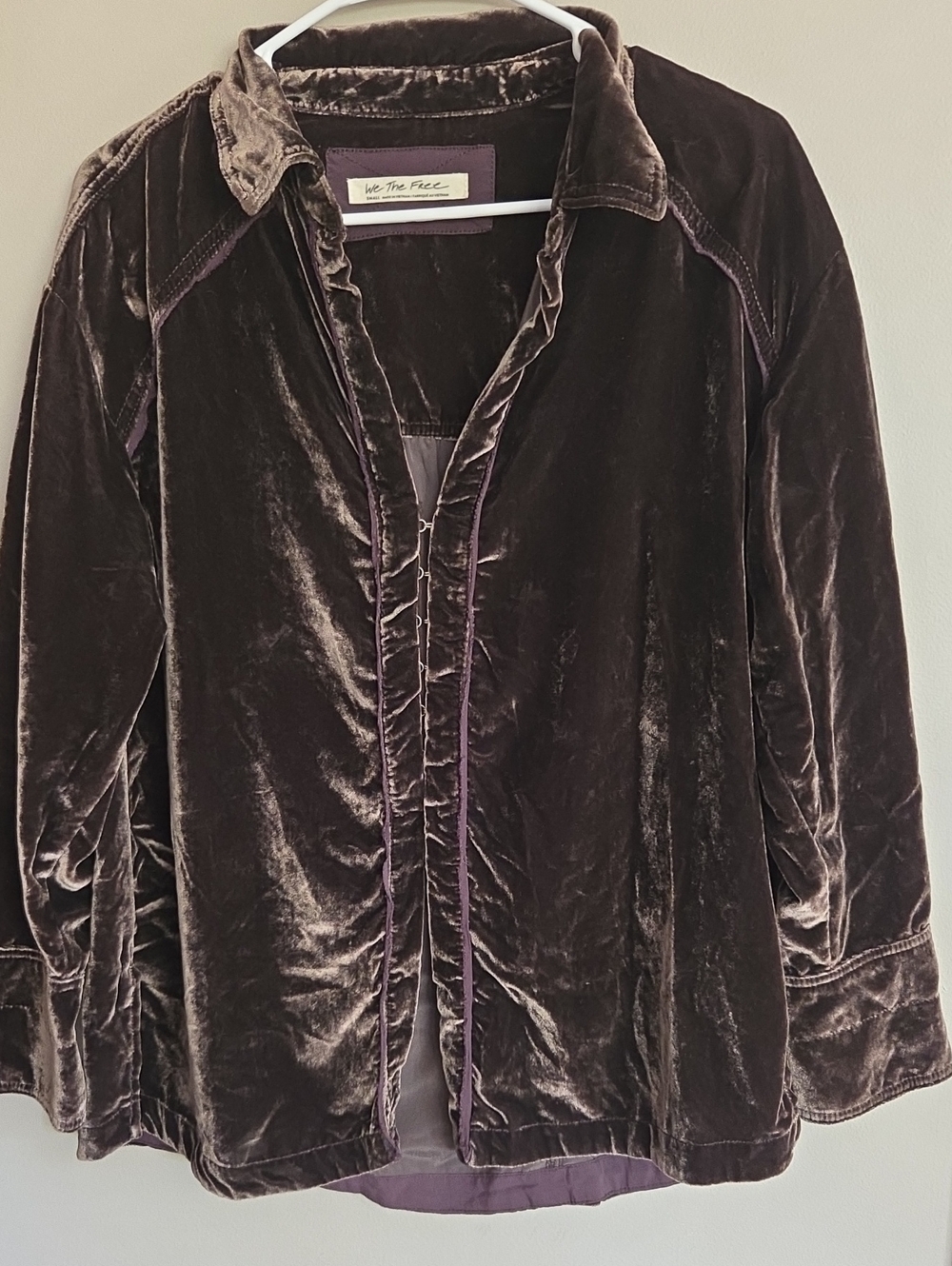 Free People We The Free Marianne Velvet Shirt Size Small NWOT